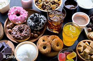 Foods with added sugars